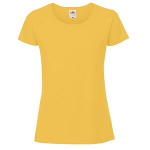 Fruit Of The Loom Vrouwen / Dames Ringgesponnen Premium T-Shirt (Zonnebloem)