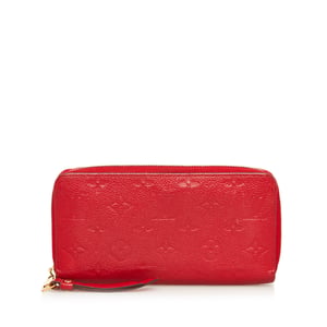 Vintage Louis Vuitton Monogram Empreinte Zippy Wallet Red