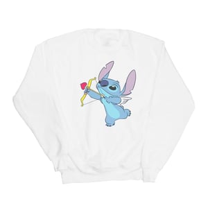 Disney Meisjes Lilo en Stitch Cupido Valentijn Sweatshirt (Wit)