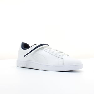 Puma Smash V2 White Leather Mens Lace Up Trainers 366912 02