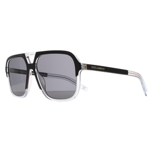 Dolce & Gabbana Aviator Mens Top Black on Crystal Dark Grey DG4354 Sunglasses