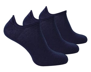 Steven - 3 Pairs Multipack Mens Merino Wool Invisible Socks - Navy