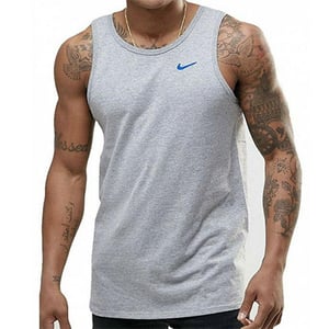 Nike Embroidered Swoosh Mens Vest Tank in Grey