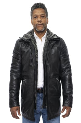 Heren lederen trenchcoat-Aleppo