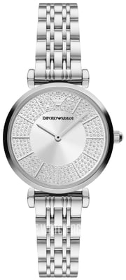 Emporio Armani Gianni T-bar Dames Horloge Zilverkleurig AR11445