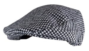 Mens Checked Wool Blend Traditional Flat Cap