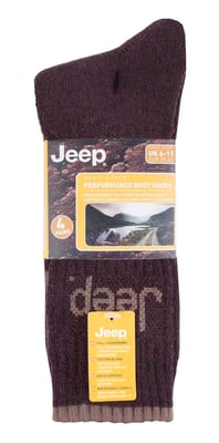 JEEP - 4 Pairs Mens Anti Blister Thick Cushioned Luxury Boot Socks