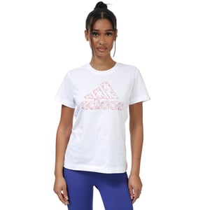 Women's adidas Outlined Floral Graphic T-Shirt in White