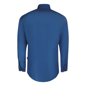 Aquascutum Texturerad långärmad mörkblå skjorta