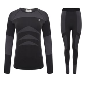 Dare 2B Womens/Ladies In The Zone II Base Layer Set (Black/Black)