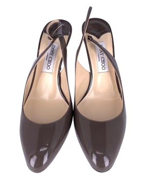 Jimmy Choo Slingback Heels in Brown Leather