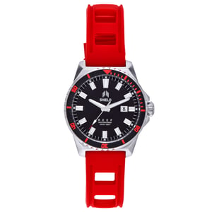 Shield Reef Bandhorloge met datum - rood