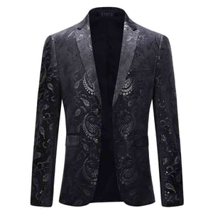 Snygg svart Blazer Klänning Blommig Blazer