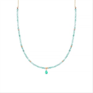 Luxeketting, metaallegering athat en amazoniet 18K vergulde afwerking