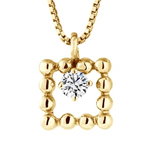SQUARE Ketting Diamonds 0.050 Cts Yellow Gold