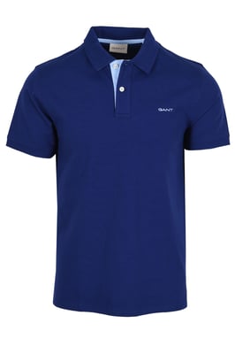 Gant Contrast Collar Ss Polo Shirt Rich Navy