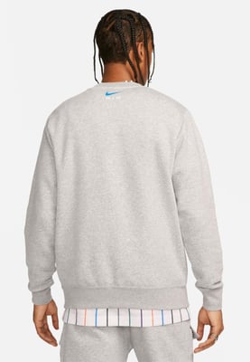Nike Air Heren Fleece BB Crewneck Trainingspak in Grijs