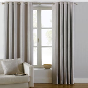 Atlantic Twill Woven Eyelet Curtains in Natural
