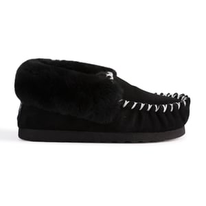 Aus Wooli "Waterloo" Australia Hand Stitched Womens Sheepskin Moccasin, Black