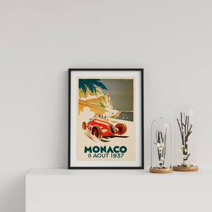 Retro Motor Racing Monaco GP 1931 - Black frame