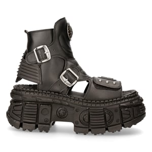 New Rock Svart VEGAN läderkänga Sandaler-BIOS106-V3