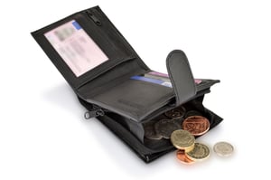 Woodland Leather Black Bi Fold 4.5" RFID Multi Pocket Wallet With Coin Pocket