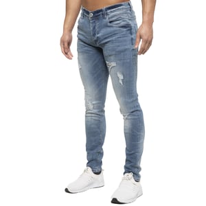 ETO | Mens Hyperstretch Jeans With Distress Effect