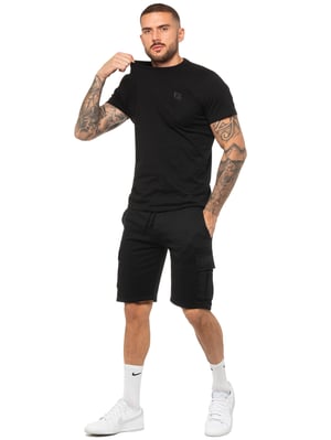 Enzo | Heren T-shirt Trainingspak Met Korte Broek Set - Zwart