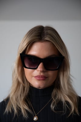 Oversized Cateye sunglasses in Black