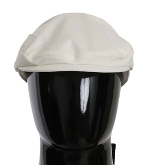 Dolce & Gabbana Vit Bomull Stretch Logotyp Nyhetspojke Hatt Keps