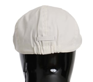 Dolce & Gabbana Vit Bomull Stretch Logotyp Nyhetspojke Hatt Keps