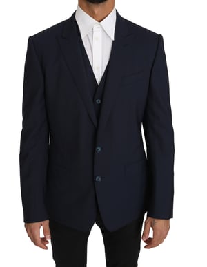 Dolce & Gabbana Heren Blazer Vest 2-Delig Blauw Wol MARTINI