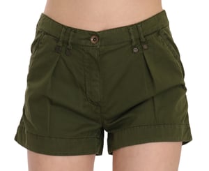 PLEIN SUD Grön Midje 100% Bomull Mini Shorts