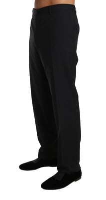 Dolce & Gabbana Zwarte Wol Stretch Formele Broek