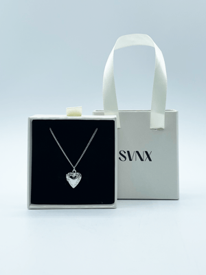 Small Heart Locket Necklace in Silver - Gift Boxed