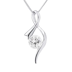 Solitaire hanger fancy zirkoniumoxide 925 geleverd met aangeboden ketting