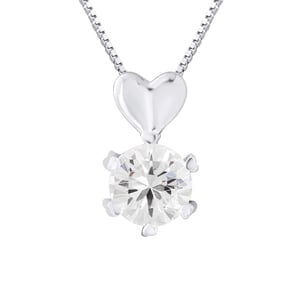 Harten hanger en zirkonium zilver 925 oxids geleverd met aangeboden ketting