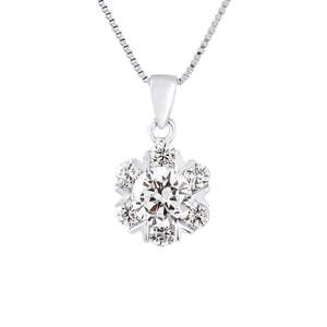 Zilver 925 zirkonium zilveren oxide bloem hanger wordt geleverd met een ketting aangeboden