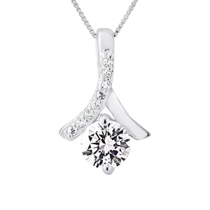 Fantasie hanger - zirkoniumoxide - zilver 925 geleverd met aangeboden ketting