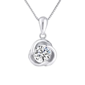 Zilver 925 zirkonium zilveren oxide bloem hanger wordt geleverd met een ketting aangeboden