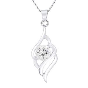 Zilver 925 zirkoniumzirkoniumoxide hanger wordt geleverd met ketting aangeboden
