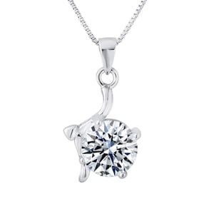 Solitaire hanger fancy zirkoniumoxide 925 geleverd met aangeboden ketting