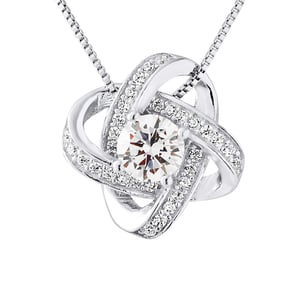 Solitaire hanger zirkoniumoxide knooppunt 925 zilveren sieraden geleverd met aangeboden ketting