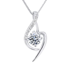 Solitaire fancy hanger zirkonium 925 zirkoniumoxide wordt geleverd met een ketting aangeboden