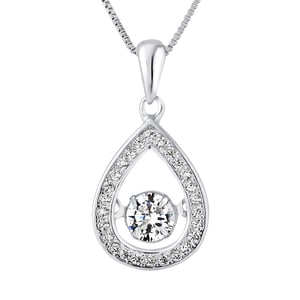 Drop Solitaire Hanger Zirkonium 925 Zirkoniumoxiden geleverd met aangeboden ketting