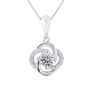 Zilver 925 zirkoniumzirkonium bloem hanger wordt geleverd met een keten aangeboden