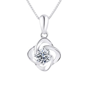Zilver 925 zirkonium zilveren oxide bloem hanger wordt geleverd met een ketting aangeboden