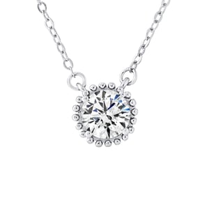 Solitaire kraag 7 mm zirkoniumoxide zilver 925