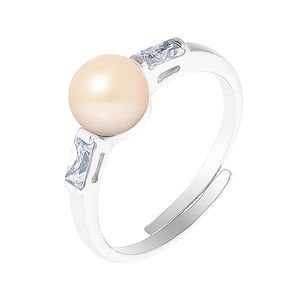 Roze cultuurparelring 6-7 mm verstelbare zirkoniumoxiden 925
