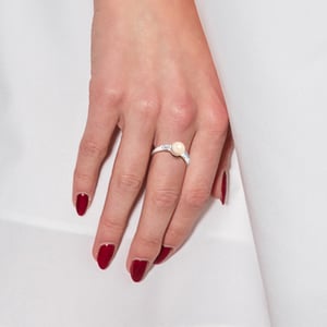 Roze cultuurparelring 6-7 mm verstelbare zirkoniumoxiden 925